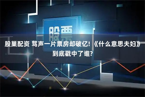 股巢配资 骂声一片票房却破亿! 《什么意思夫妇》到底戳中了谁?